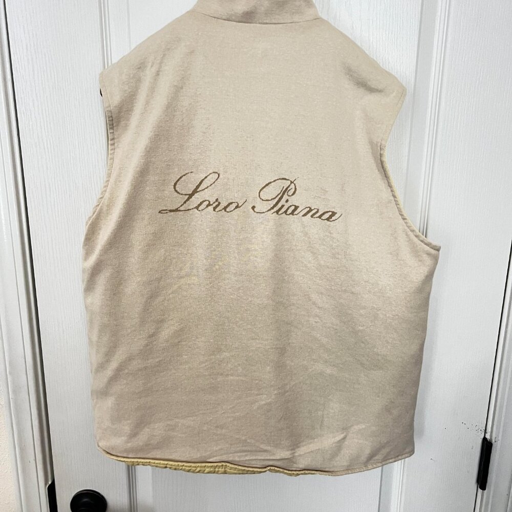 $4995 Authentic LORO PIANA Made in ITALY Men's Tan Yellow Reversible Vest Sz.XL